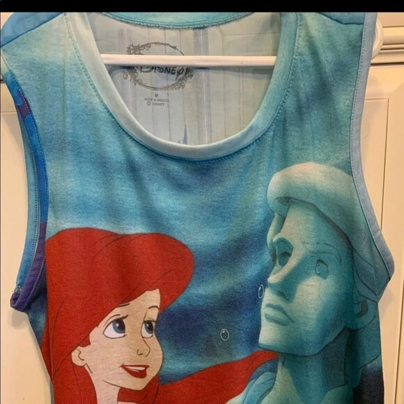 The Little Mermaid Princess Ariel Sheer Chiffon Tank Top Shirt Disney M - Picture 1 of 4